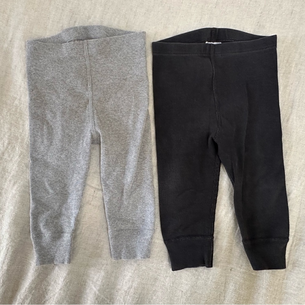 Hanna Andersson 12-18months Gray and Black Kids Leggings